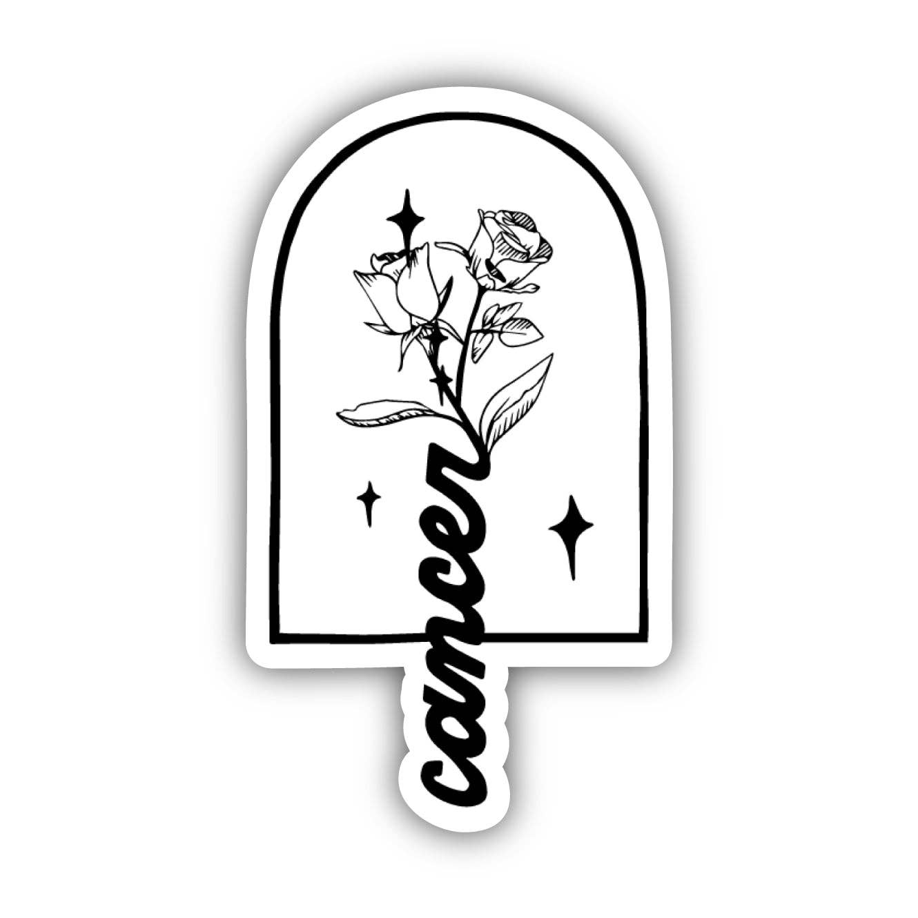 Cancer White Rose Zodiac Sticker - Uptown Boutique Ramona