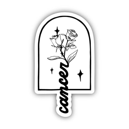 Cancer White Rose Zodiac Sticker - Uptown Boutique Ramona