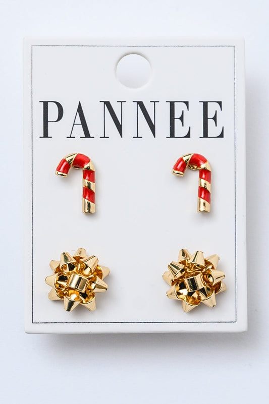 Candy Canes & Bows Stud Set (Online Exclusive) - Uptown Boutique Ramona