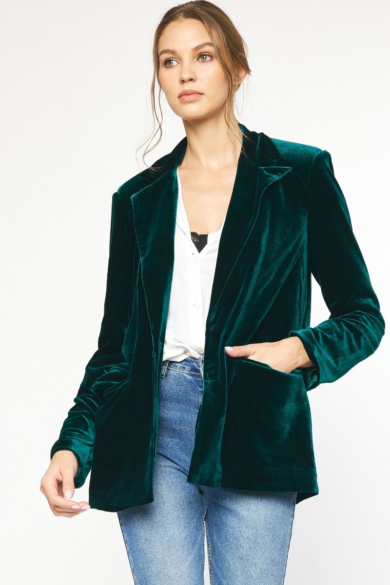 Can't Have Mine Velvet Blazer *HC - Uptown Boutique Ramona