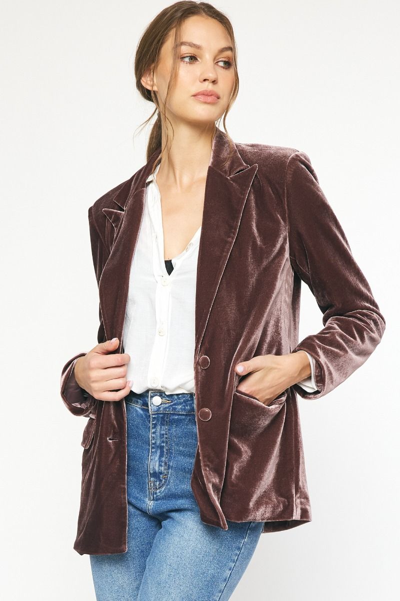 Can't Have Mine Velvet Blazer *HC - Uptown Boutique Ramona