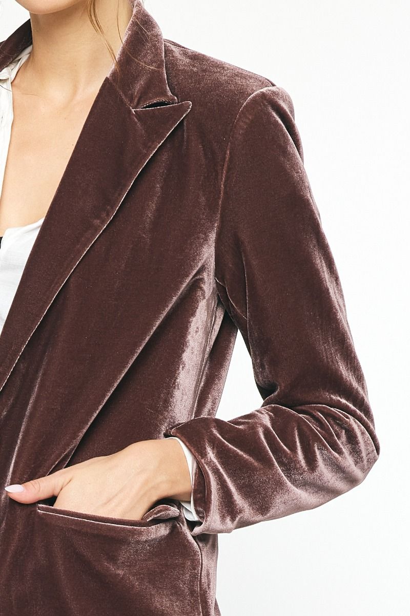 Can't Have Mine Velvet Blazer *HC - Uptown Boutique Ramona