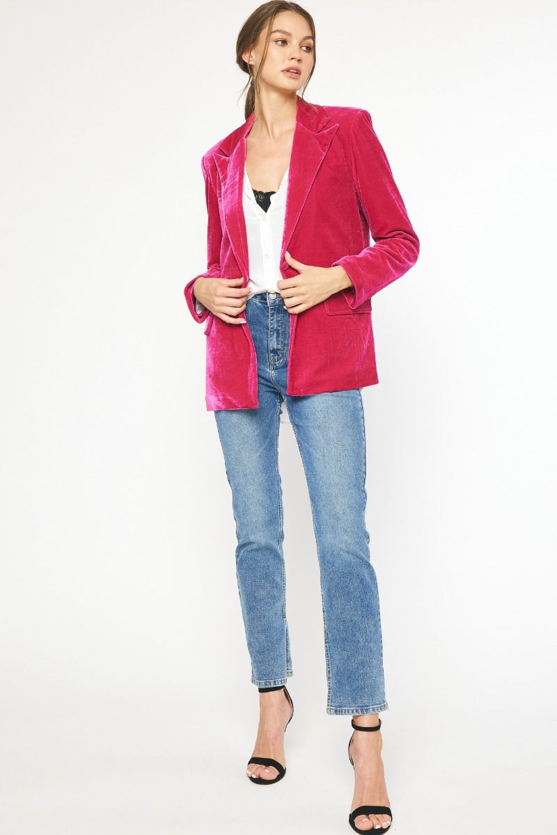 Can't Have Mine Velvet Blazer *HC - Uptown Boutique Ramona