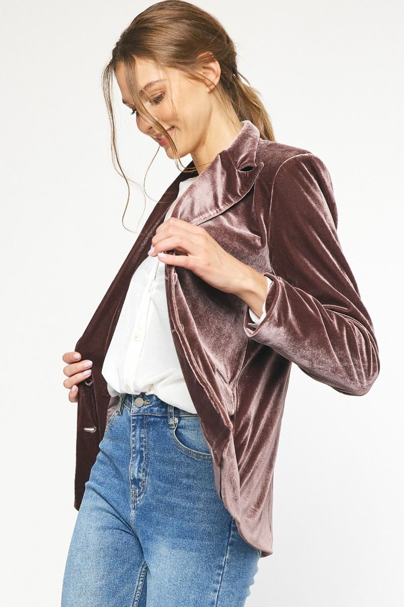 Can't Have Mine Velvet Blazer *HC - Uptown Boutique Ramona