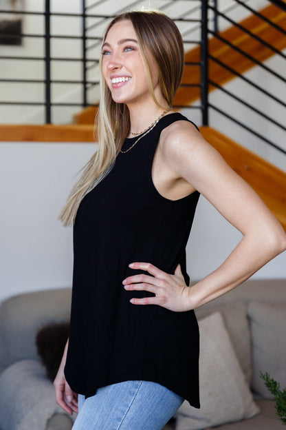 Can't Wait For Spring Hi - Low Sleeveless Top in Black (Online Exclusive) - Uptown Boutique Ramona