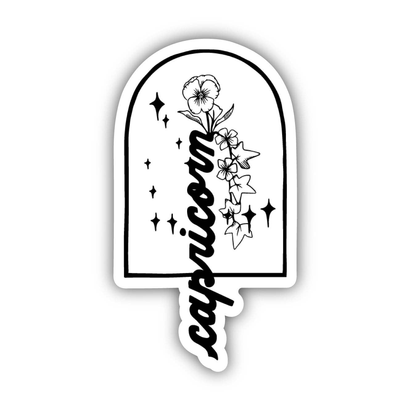 Capricorn Pansy & Ivy Zodiac Sticker - Uptown Boutique Ramona