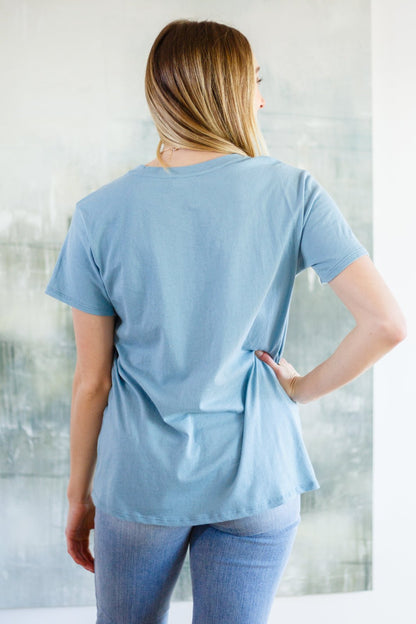 Cardinal Short Sleeve Tee in Blue Grey (Online Exclusive) - Uptown Boutique Ramona