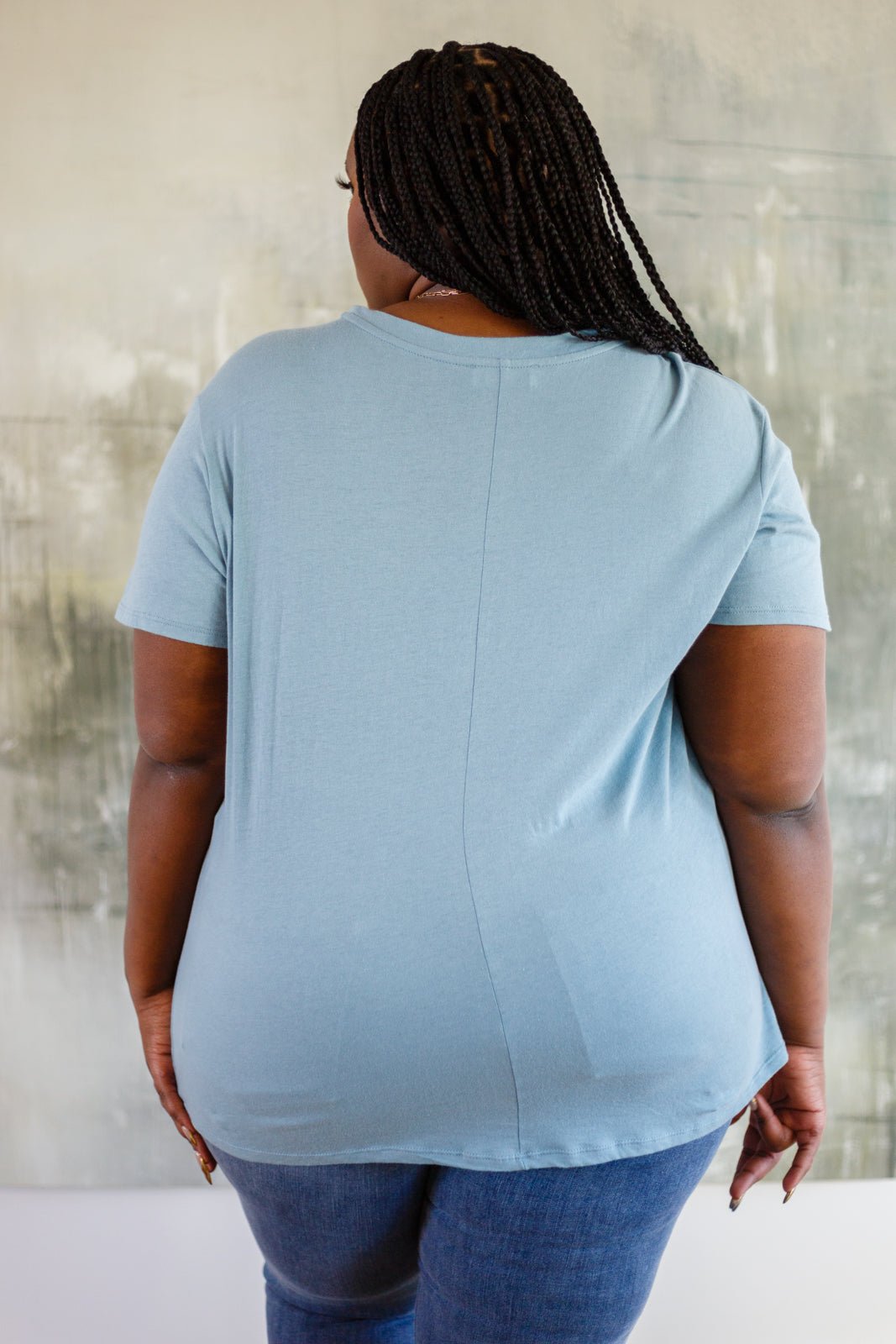 Cardinal Short Sleeve Tee in Blue Grey (Online Exclusive) - Uptown Boutique Ramona