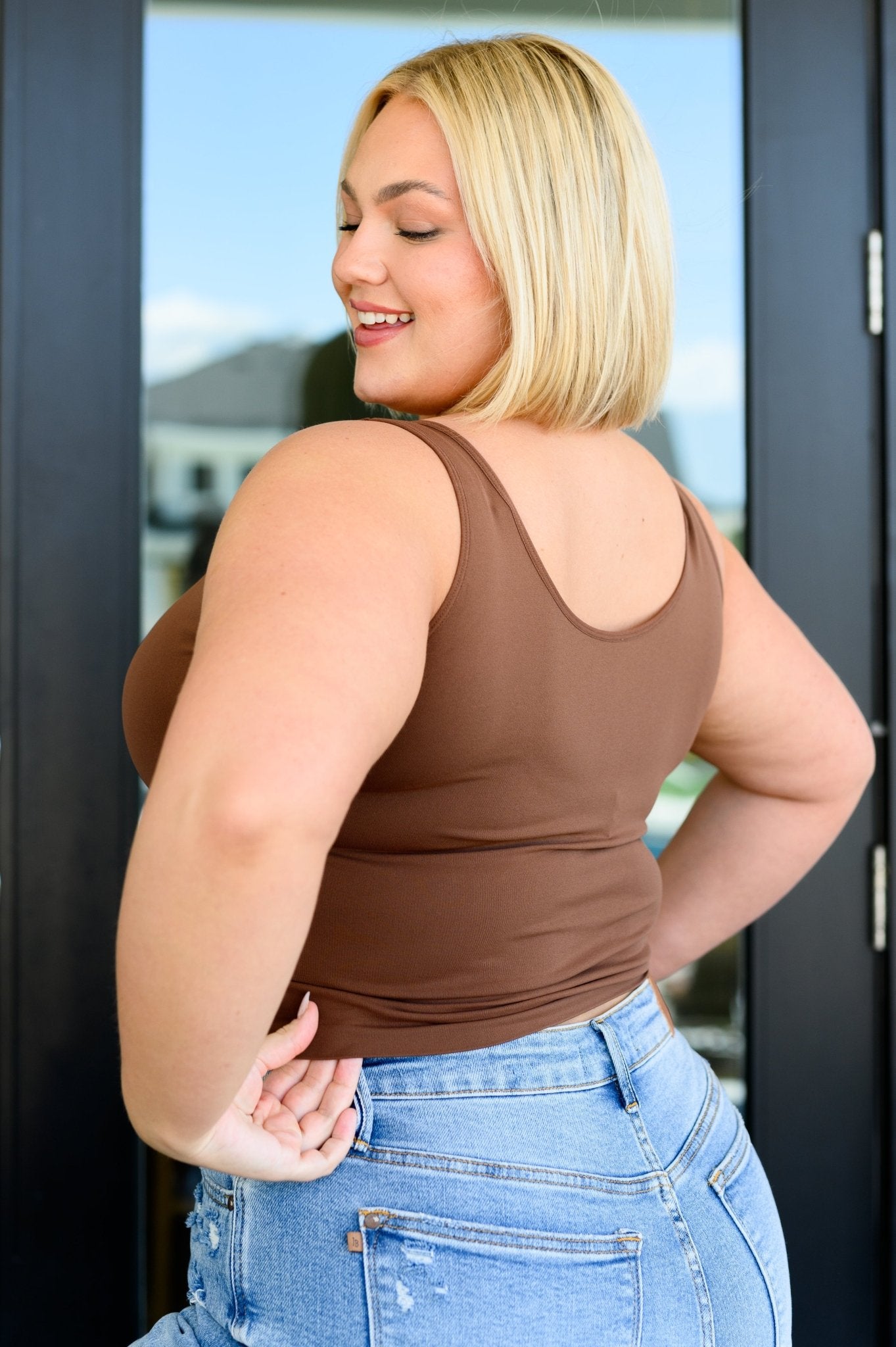 Carefree Seamless Reversible Tank in Brown (Online Exclusive) - Uptown Boutique Ramona