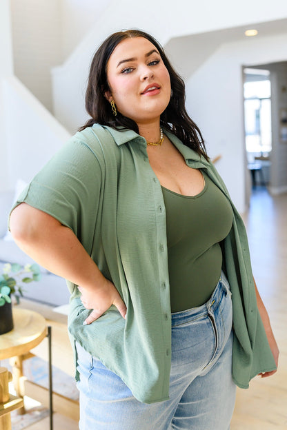 Carefree Seamless Reversible Tank in Olive (Online Exclusive) - Uptown Boutique Ramona