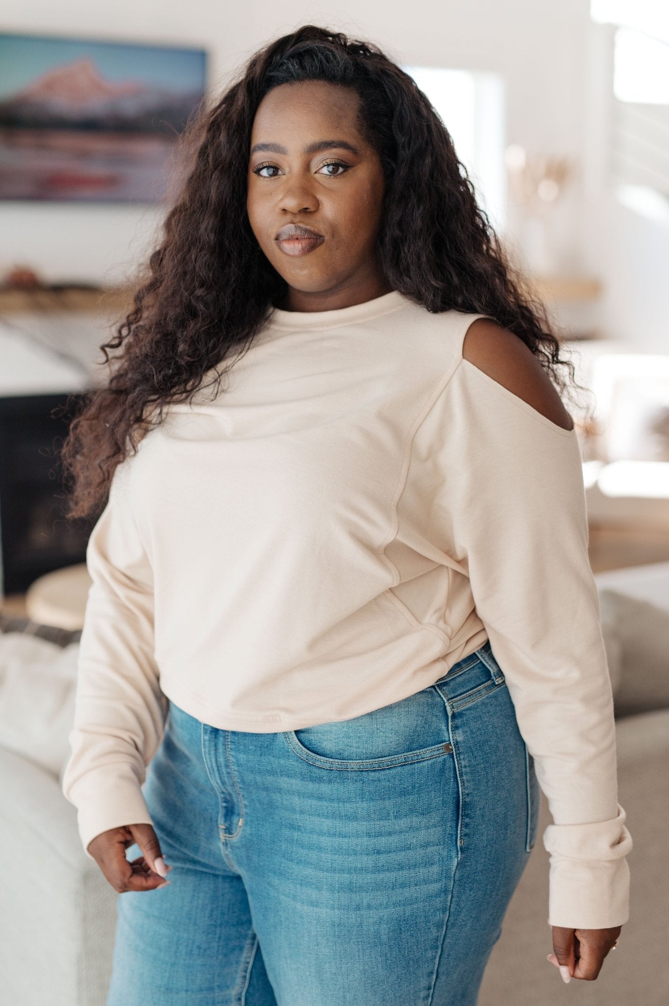 Carefully Crafted Cold Shoulder Blouse (Online Exclusive) - Uptown Boutique Ramona