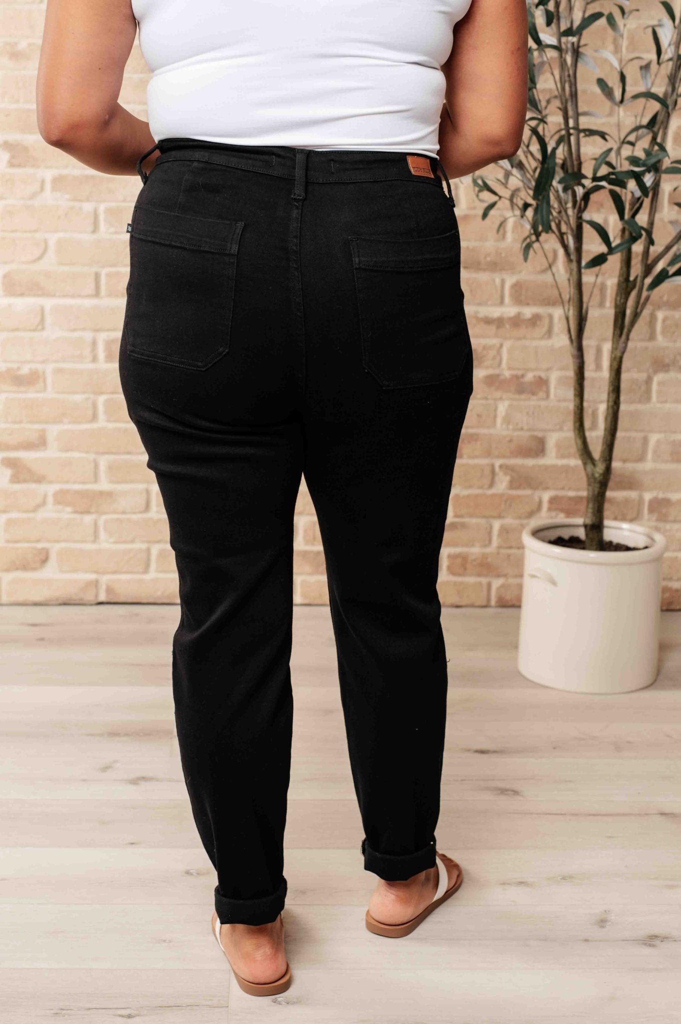 Carmen Double Cuff Joggers in Black - Uptown Boutique Ramona