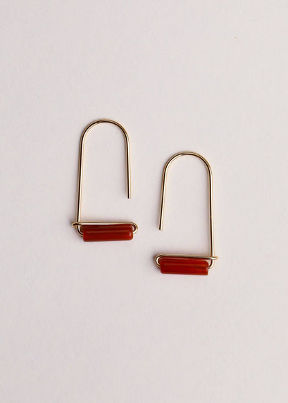 Carnelian Agate Drop Earring - Uptown Boutique Ramona