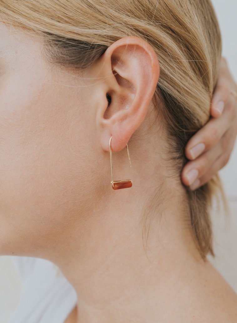 Carnelian Agate Drop Earring - Uptown Boutique Ramona