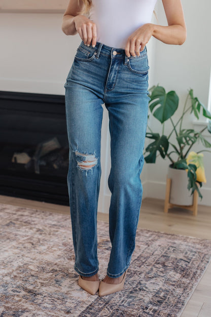 Carrie High Rise Control Top 90's Straight Jeans (Online Exclusive) - Uptown Boutique Ramona