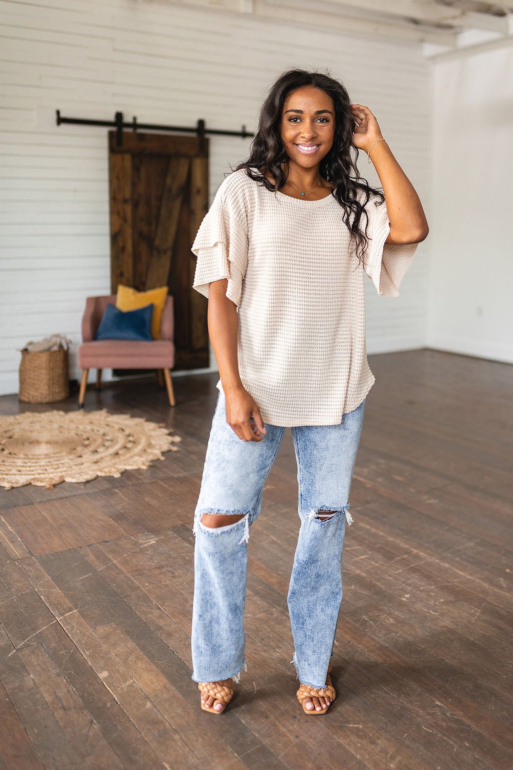 Carter High Rise Slit Hem Straight Jeans (Online Exclusive) - Uptown Boutique Ramona