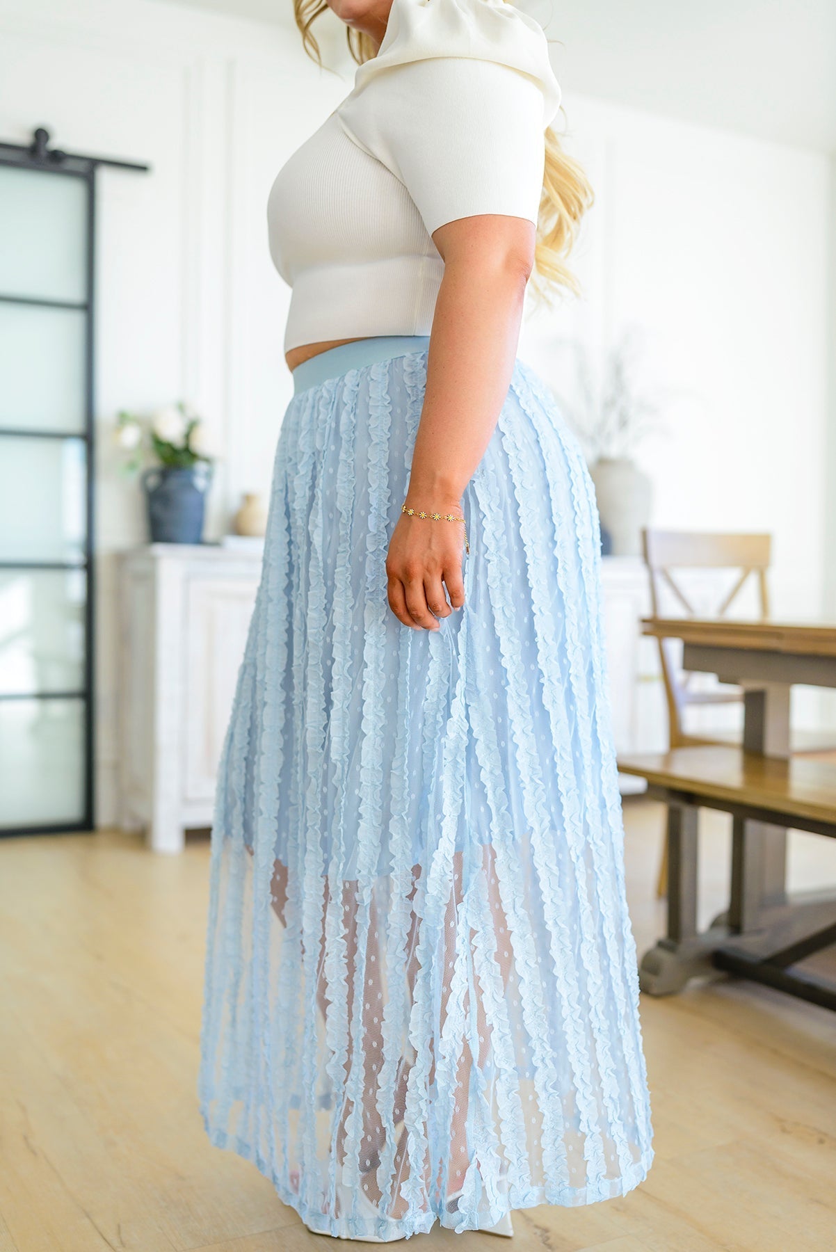 Cascading Ruffles A - Line Skirt (Online Exclusive) - Uptown Boutique Ramona