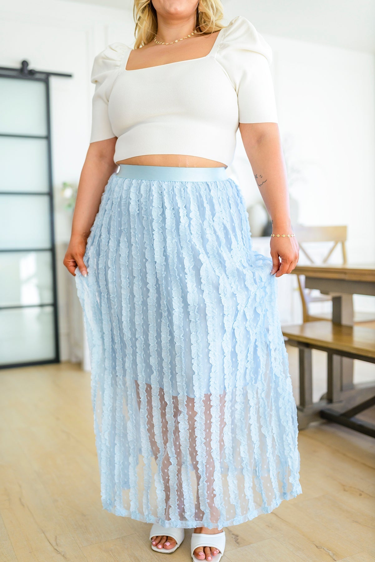 Cascading Ruffles A - Line Skirt (Online Exclusive) - Uptown Boutique Ramona