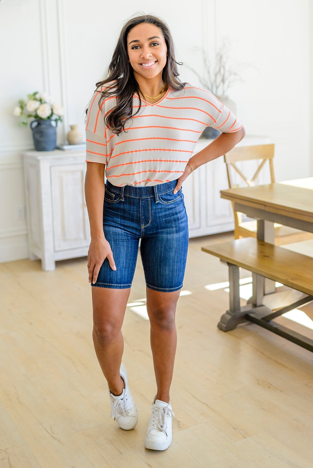 Cassidy Denim Biker Shorts (Online Exclusive) - Uptown Boutique Ramona