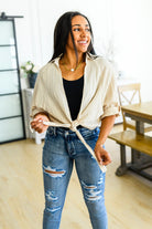 Castaway Tie Front Shirt (Online Exclusive) - Uptown Boutique Ramona