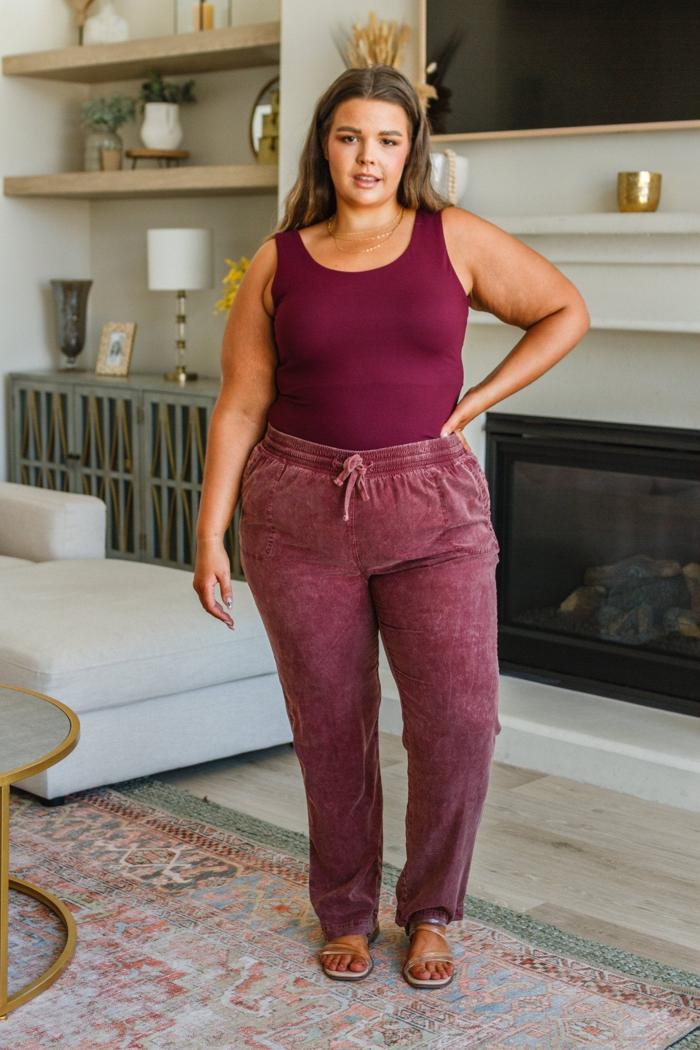 Casual But Cool Tank in Burgundy (Online Exclusive) - Uptown Boutique Ramona