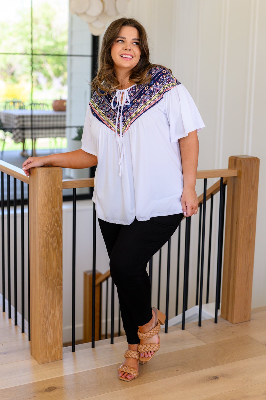 Casually Boho Keyhole Neckline Top - Uptown Boutique Ramona