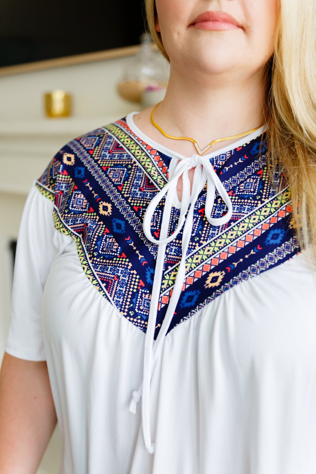 Casually Boho Keyhole Neckline Top - Uptown Boutique Ramona