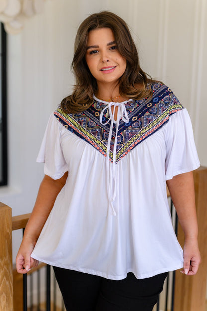 Casually Boho Keyhole Neckline Top - Uptown Boutique Ramona