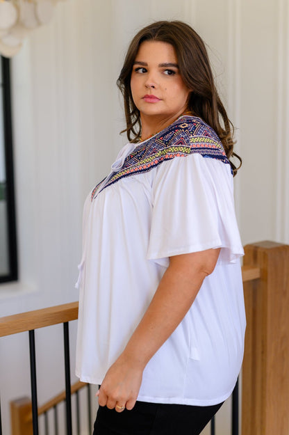 Casually Boho Keyhole Neckline Top - Uptown Boutique Ramona