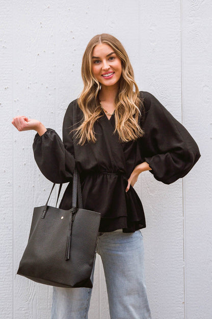 Catch Me There Blouse In Black (Online Exclusive) - Uptown Boutique Ramona