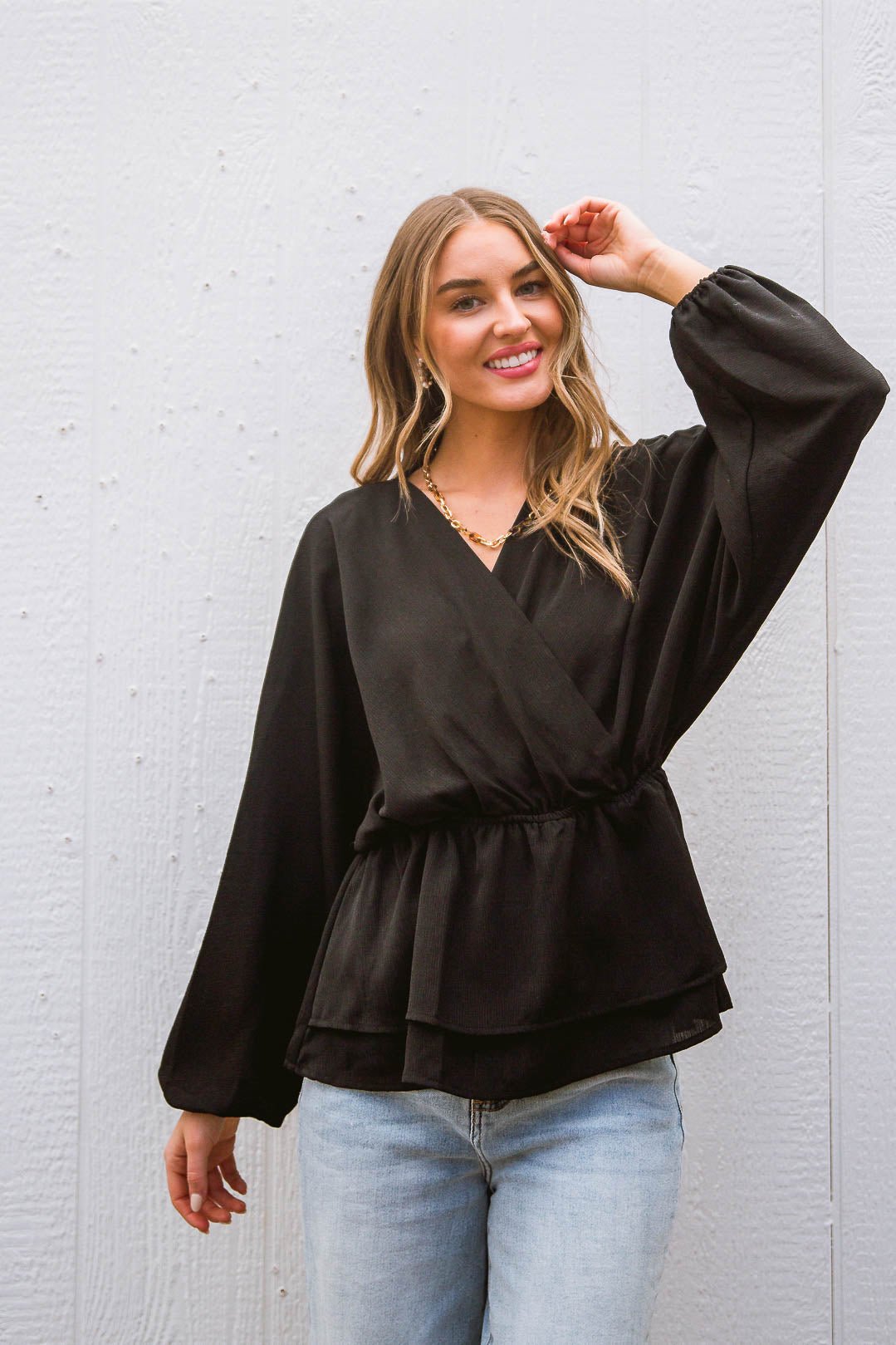 Catch Me There Blouse In Black (Online Exclusive) - Uptown Boutique Ramona