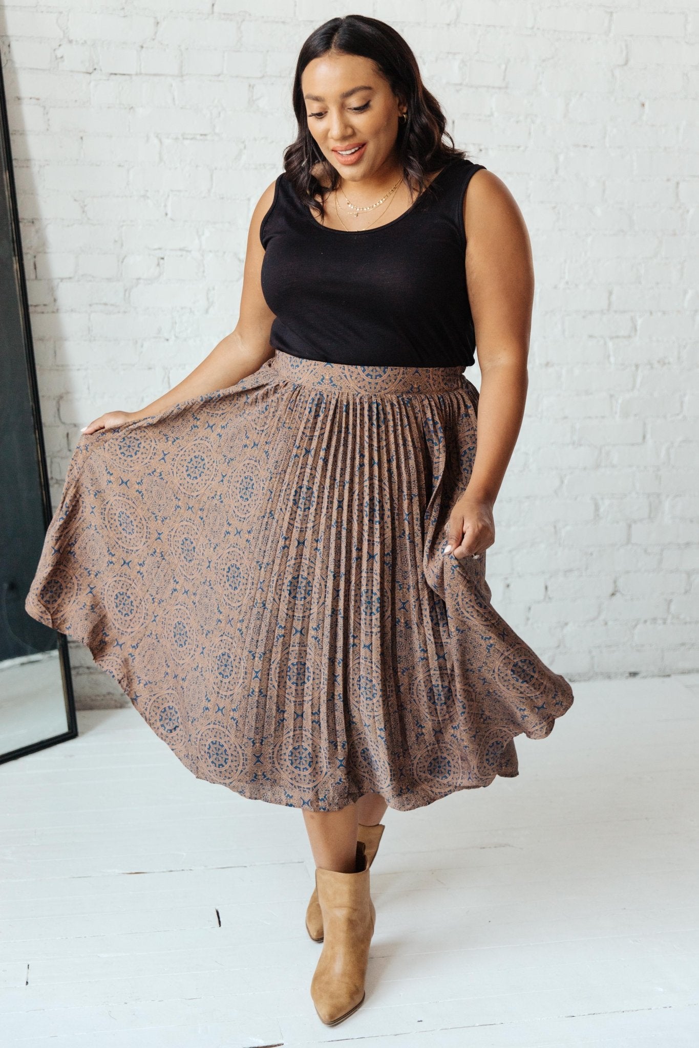 Cathedral Pleated Skirt (Online Exclusive) - Uptown Boutique Ramona