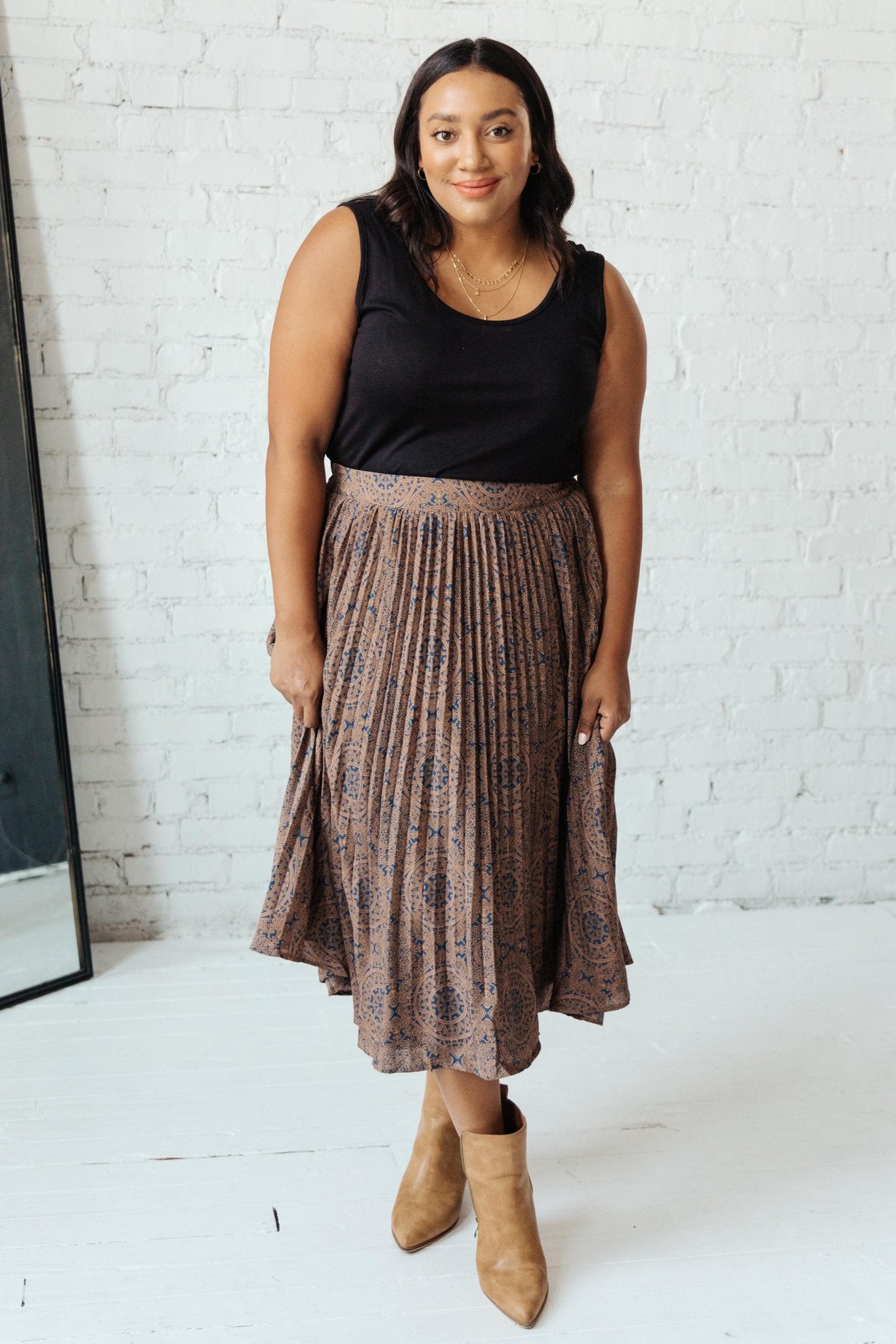 Cathedral Pleated Skirt (Online Exclusive) - Uptown Boutique Ramona