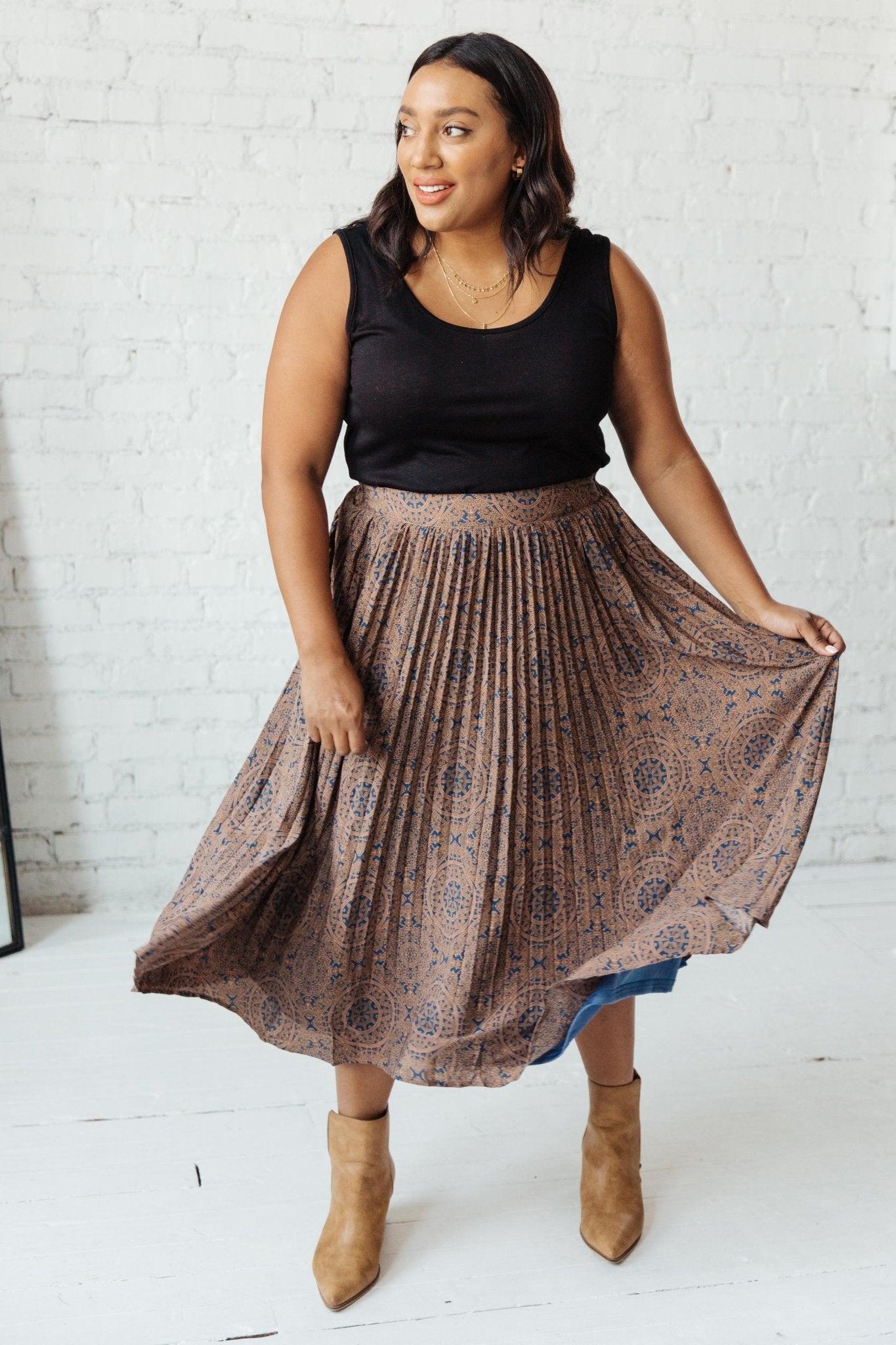 Cathedral Pleated Skirt (Online Exclusive) - Uptown Boutique Ramona