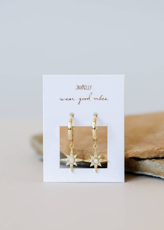 Celestial Starburst Mini Hoop Earring - Uptown Boutique Ramona