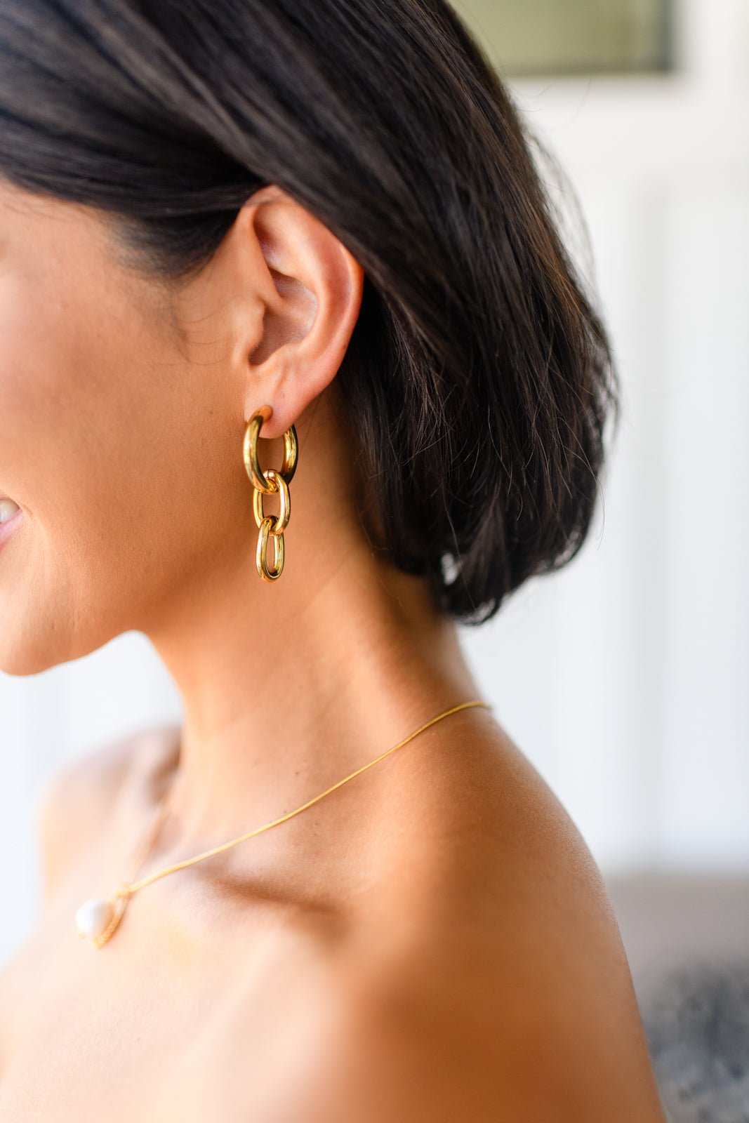 Chain Letter Earrings (Online Exclusive) - Uptown Boutique Ramona