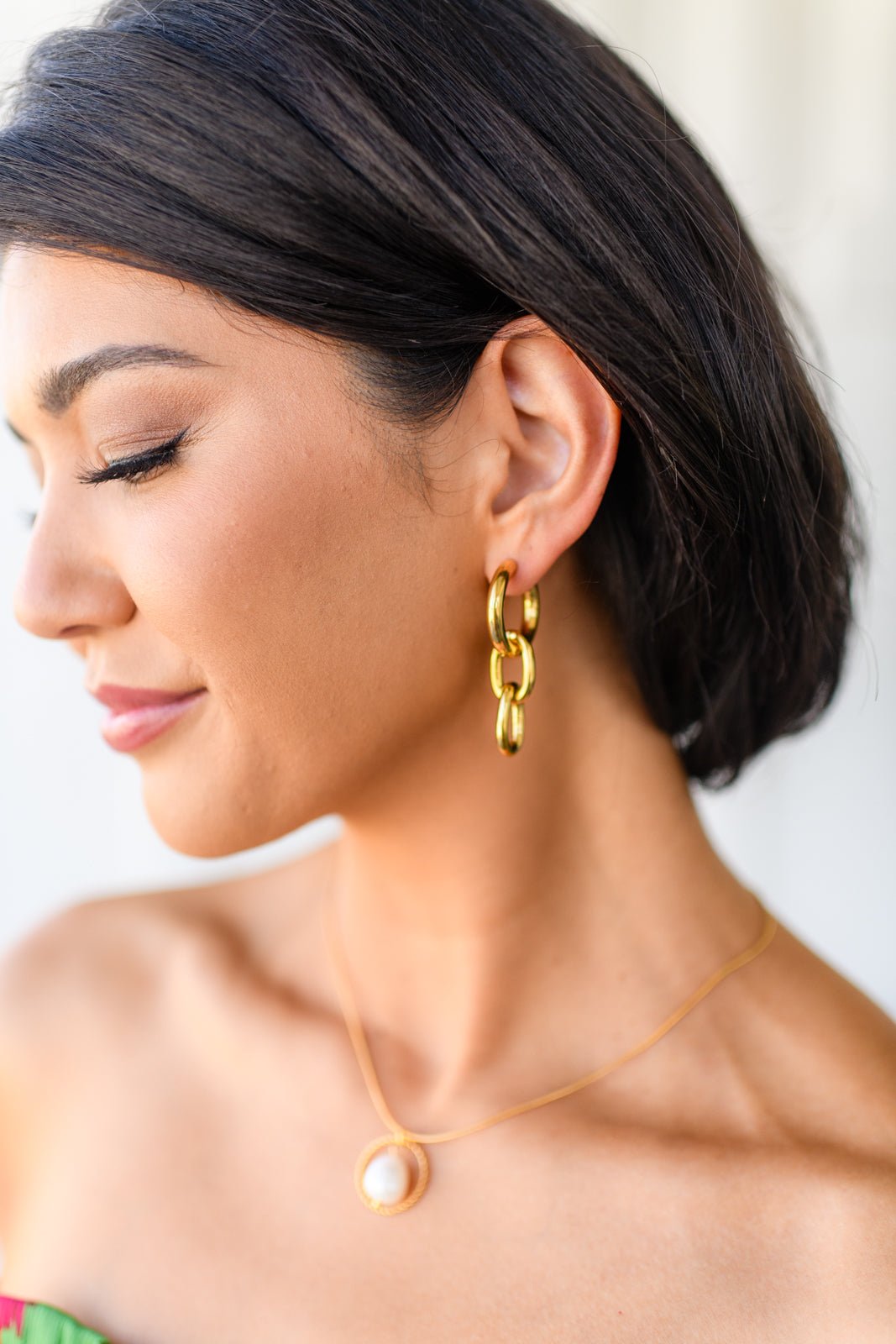 Chain Letter Earrings (Online Exclusive) - Uptown Boutique Ramona