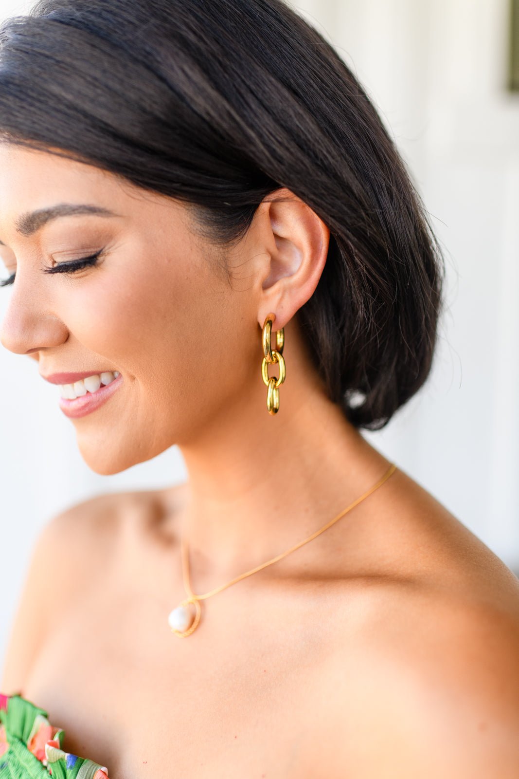 Chain Letter Earrings (Online Exclusive) - Uptown Boutique Ramona