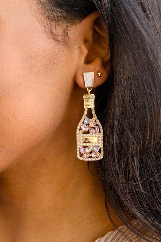 Champagne Kiss Earrings in Pink (Online Exclusive) - Uptown Boutique Ramona