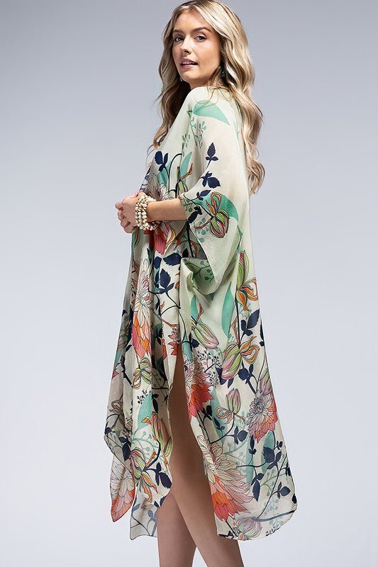 CHANGE THE ENDING FLORAL KIMONO - Uptown Boutique Ramona