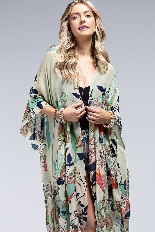 CHANGE THE ENDING FLORAL KIMONO - Uptown Boutique Ramona