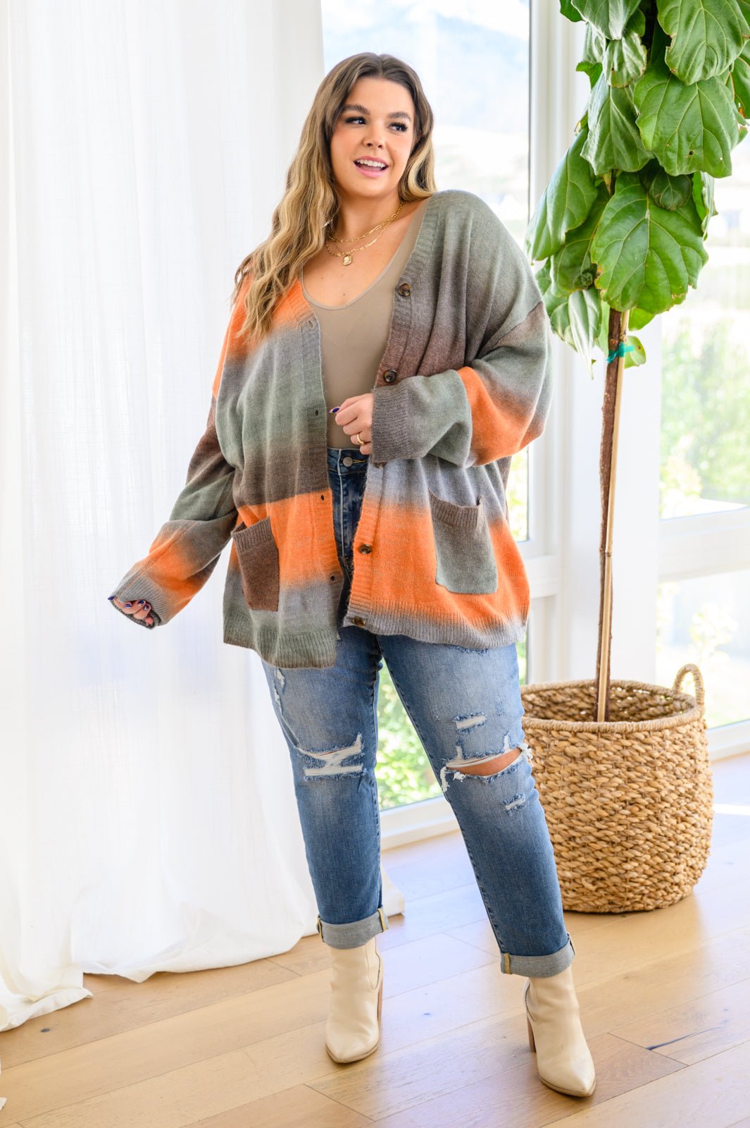 Changing Leaves Long Sleeve Button Up Cardigan (Online Exclusive) - Uptown Boutique Ramona