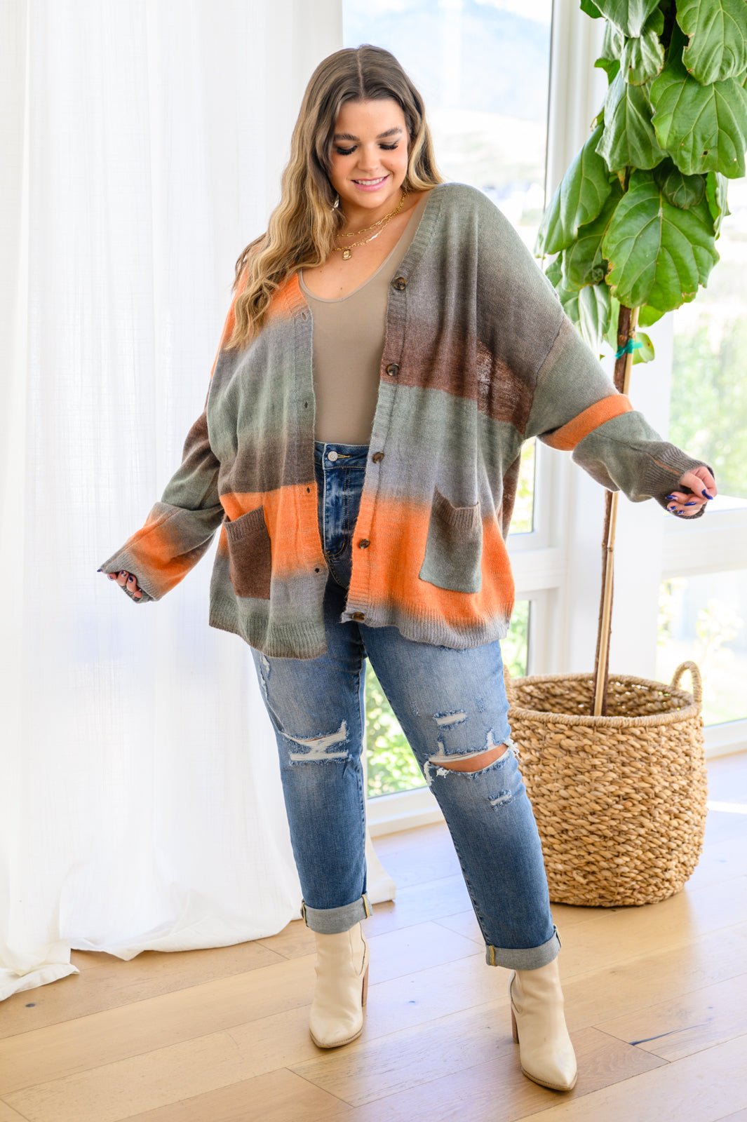 Changing Leaves Long Sleeve Button Up Cardigan (Online Exclusive) - Uptown Boutique Ramona