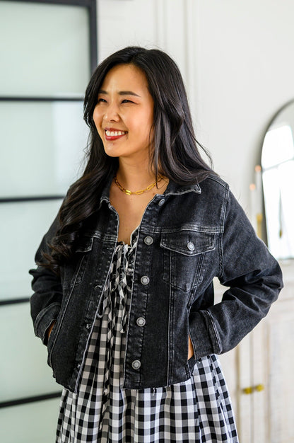 Charlie Cropped Denim Jacket (Online Exclusive) - Uptown Boutique Ramona