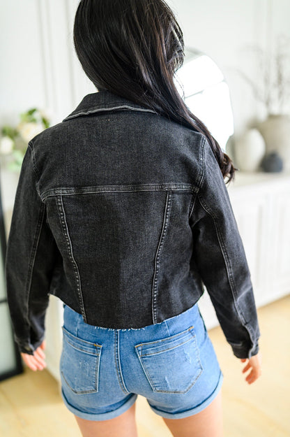 Charlie Cropped Denim Jacket (Online Exclusive) - Uptown Boutique Ramona