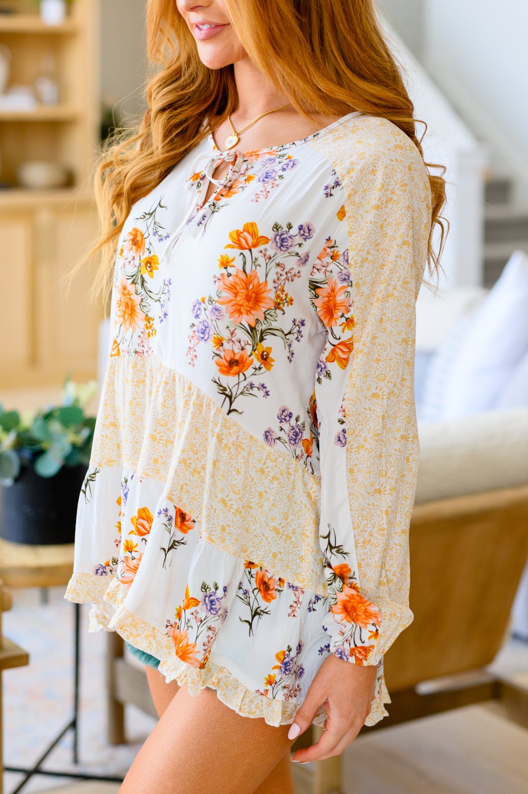 Chasing Butterflies Babydoll Blouse (Online Exclusive) - Uptown Boutique Ramona