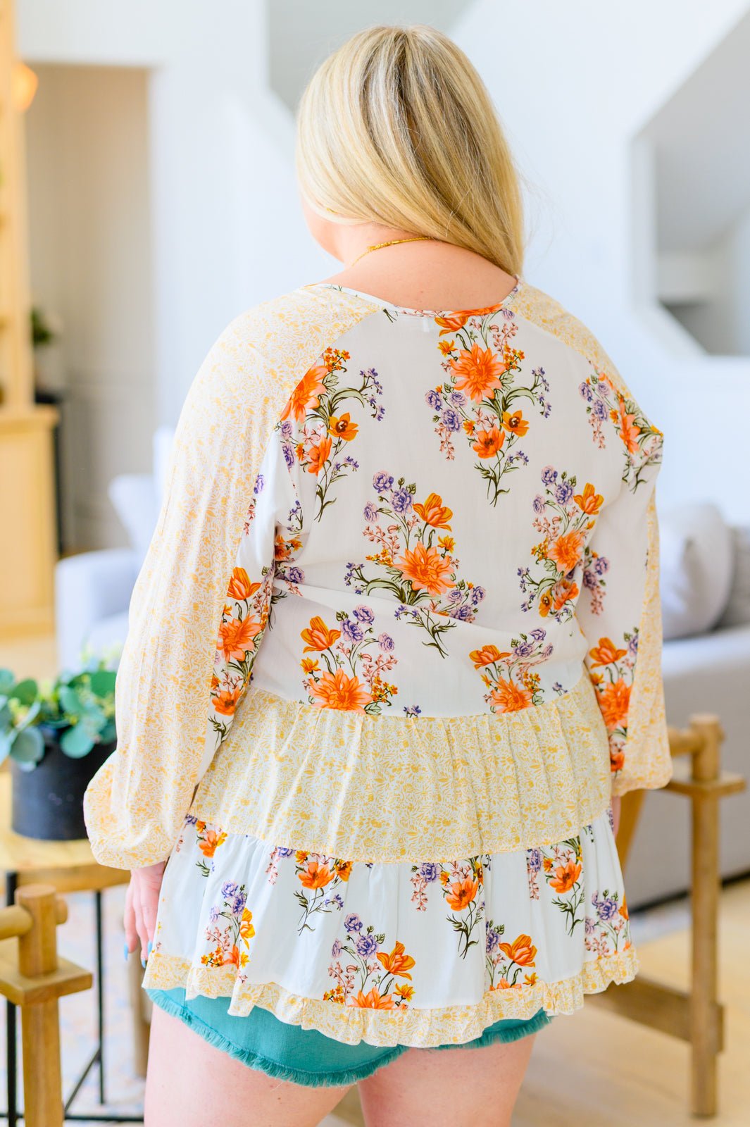 Chasing Butterflies Babydoll Blouse (Online Exclusive) - Uptown Boutique Ramona