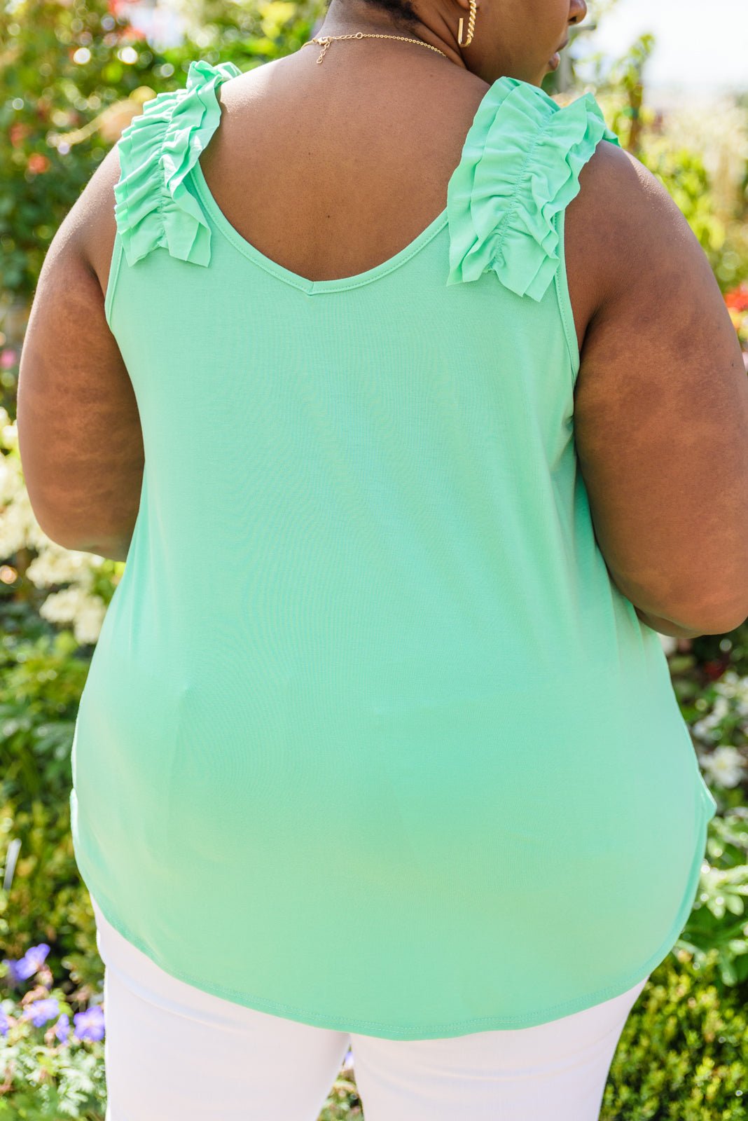 Cherry Girl Tank in Green (Online Exclusive) - Uptown Boutique Ramona