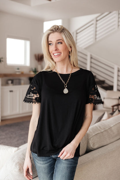 Chloé Lace Twist Top In Black (Online Exclusive) - Uptown Boutique Ramona