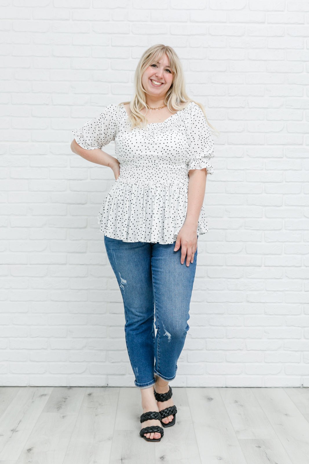 Chose Me Dotted Top (Online Exclusive) - Uptown Boutique Ramona